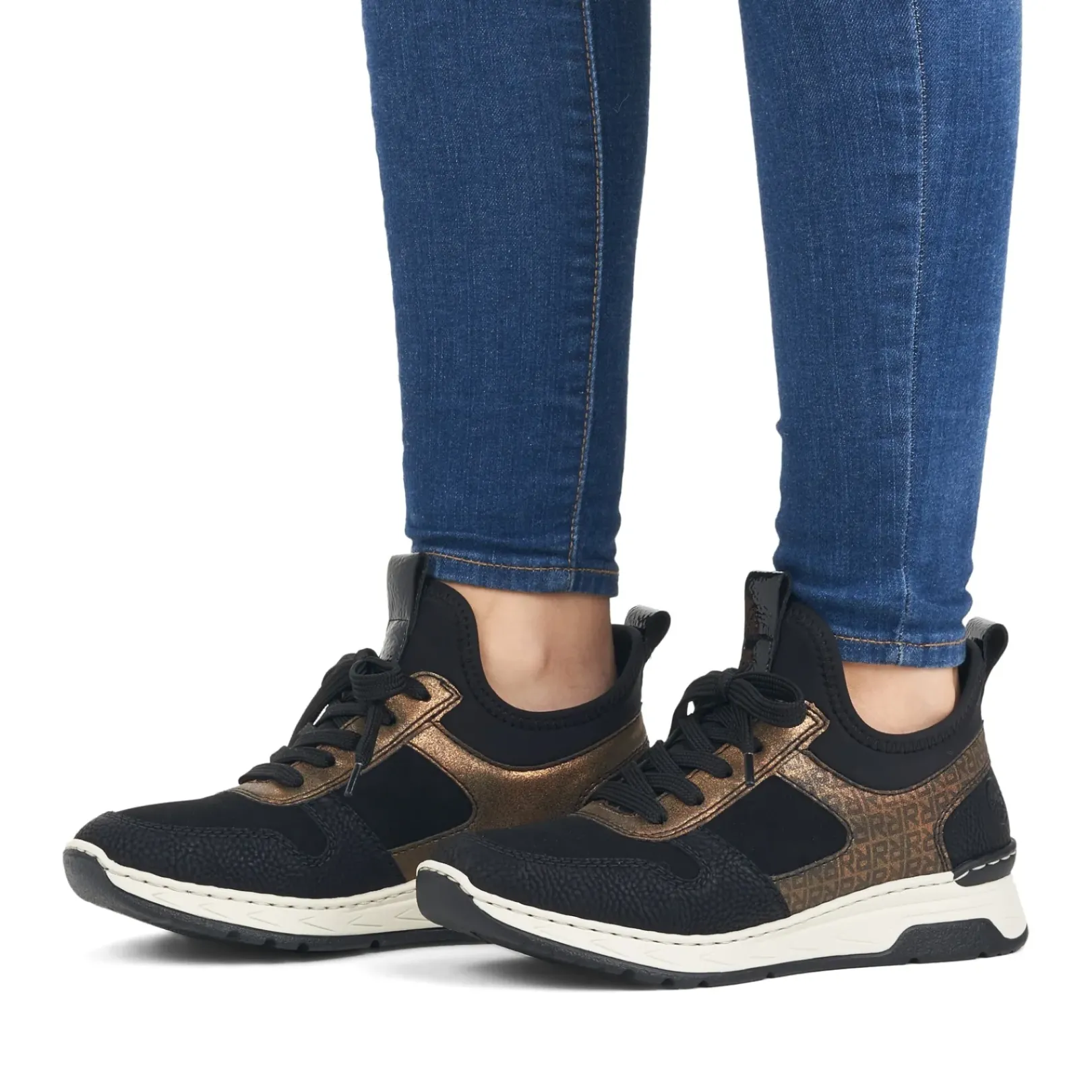 Hot Rieker Kapcie Damskie W Kolorze Glebokiej Czerni Khaki