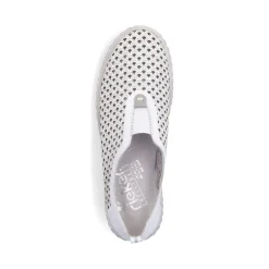 Clearance Rieker Kapcie Damskie W Kolorze Szaro-Bialym