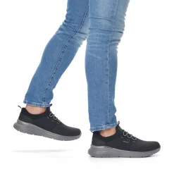 Fashion Rieker Kapcie Meskie , Asfaltowe, Czarne