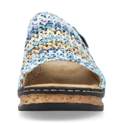 New Rieker Klapki Damskie , Multi-Sky Blue