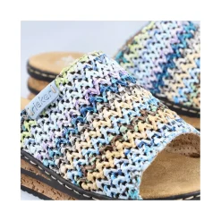 New Rieker Klapki Damskie , Multi-Sky Blue