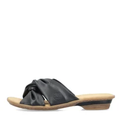 Fashion Rieker Klapki Damskie , Nocne, Czarne