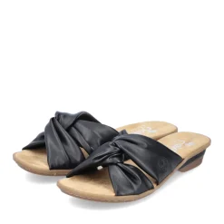 Fashion Rieker Klapki Damskie , Nocne, Czarne