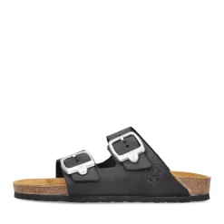 Clearance Rieker Klapki Damskie , Nocne, Czarne