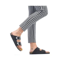 Clearance Rieker Klapki Damskie , Nocne, Czarne