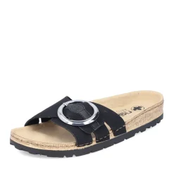 Clearance Rieker Klapki Damskie , Nocne, Czarne