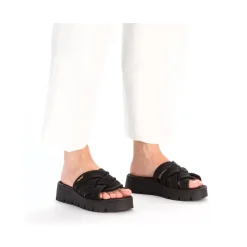 Outlet Rieker Klapki Damskie , Nocne, Czarne