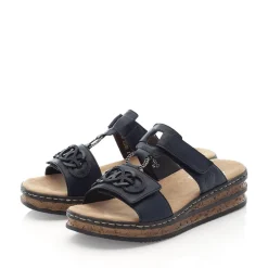 Outlet Rieker Klapki Damskie W Kolorze Pacific Blue