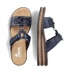 Outlet Rieker Klapki Damskie W Kolorze Pacific Blue