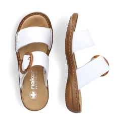 Hot Rieker Klapki Damskie W Kolorze Snieznobialym