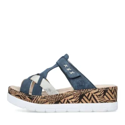 Hot Rieker Klapki Damskie W Kolorze Ocean Blue