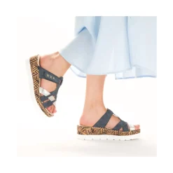 Hot Rieker Klapki Damskie W Kolorze Ocean Blue