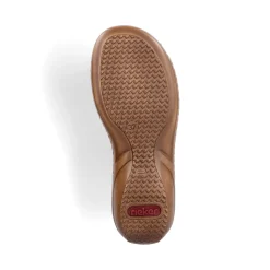 New Rieker Klapki Damskie W Kolorze Jasnego Bezu