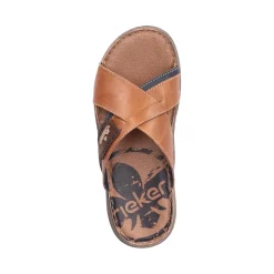 Outlet Rieker Klapki Meskie , Kawowo-Brazowe