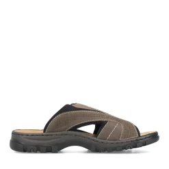 Clearance Rieker Klapki Meskie W Kolorze Brazowo-Szarym