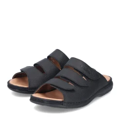Fashion Rieker Klapki Meskie W Kolorze Czarno-Szarym