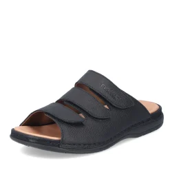 Fashion Rieker Klapki Meskie W Kolorze Czarno-Szarym