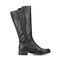 Discount Rieker Kozaki Damskie Z Wysoka Cholewka, Czarne