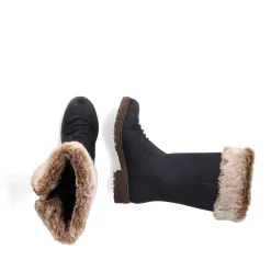 Fashion Rieker Kozaki Damskie Z Wysoka Cholewka, Czarne