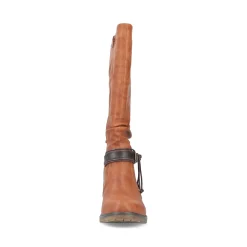 Discount Rieker Kozaki Damskie Z Wysoka Cholewka W Kolorze Nugat Brazowym