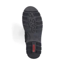 Clearance Rieker Krotkie Botki Damskie W Kolorze Kruczoczarnym