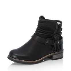 New Rieker Krotkie Botki Damskie , Nocne, Czarne