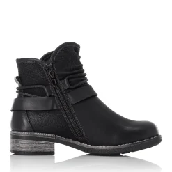 New Rieker Krotkie Botki Damskie , Nocne, Czarne