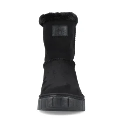 Fashion Rieker Krotkie Botki Damskie W Kolorze Kruczoczarnym