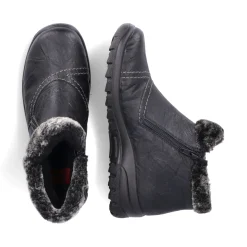 New Rieker Krotkie Botki Damskie W Kolorze Kruczoczarnym