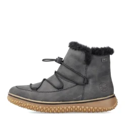 Fashion Rieker Krotkie Botki Damskie W Kolorze Antracytowym