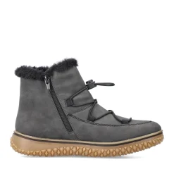 Fashion Rieker Krotkie Botki Damskie W Kolorze Antracytowym