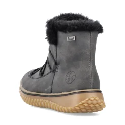 Fashion Rieker Krotkie Botki Damskie W Kolorze Antracytowym
