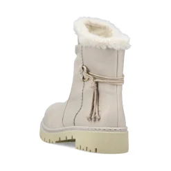 Discount Rieker Krotkie Botki Damskie W Kolorze Jasnego Bezu