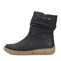 New Rieker Krotkie Botki Damskie , Nocne, Czarne