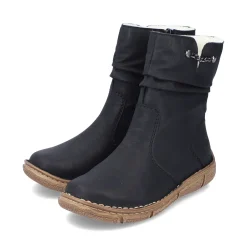 New Rieker Krotkie Botki Damskie , Nocne, Czarne