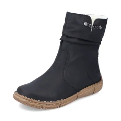 New Rieker Krotkie Botki Damskie , Nocne, Czarne