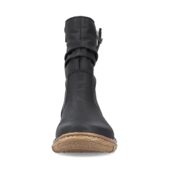 New Rieker Krotkie Botki Damskie , Nocne, Czarne