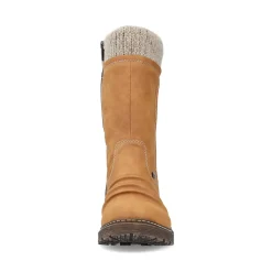 Sale Rieker Krotkie Botki Damskie W Kolorze Camelowo-Brazowym
