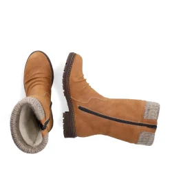 Sale Rieker Krotkie Botki Damskie W Kolorze Camelowo-Brazowym