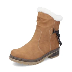Discount Rieker Krotkie Botki Damskie W Kolorze Camelowo-Brazowym