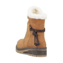 Discount Rieker Krotkie Botki Damskie W Kolorze Camelowo-Brazowym