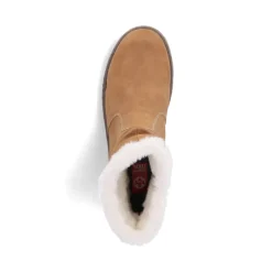 Discount Rieker Krotkie Botki Damskie W Kolorze Camelowo-Brazowym