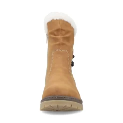 Discount Rieker Krotkie Botki Damskie W Kolorze Camelowo-Brazowym