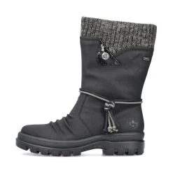 Clearance Rieker Krotkie Botki Damskie , Nocne, Czarne