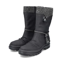 Clearance Rieker Krotkie Botki Damskie , Nocne, Czarne