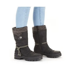 Clearance Rieker Krotkie Botki Damskie , Nocne, Czarne