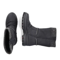 Clearance Rieker Krotkie Botki Damskie , Nocne, Czarne