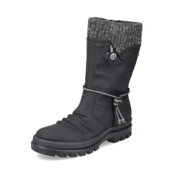 Clearance Rieker Krotkie Botki Damskie , Nocne, Czarne