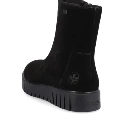 Fashion Rieker Krotkie Botki Damskie , Nocne, Czarne