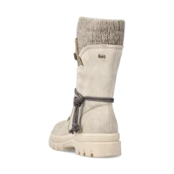Fashion Rieker Krotkie Botki Damskie W Kolorze Jasnego Bezu